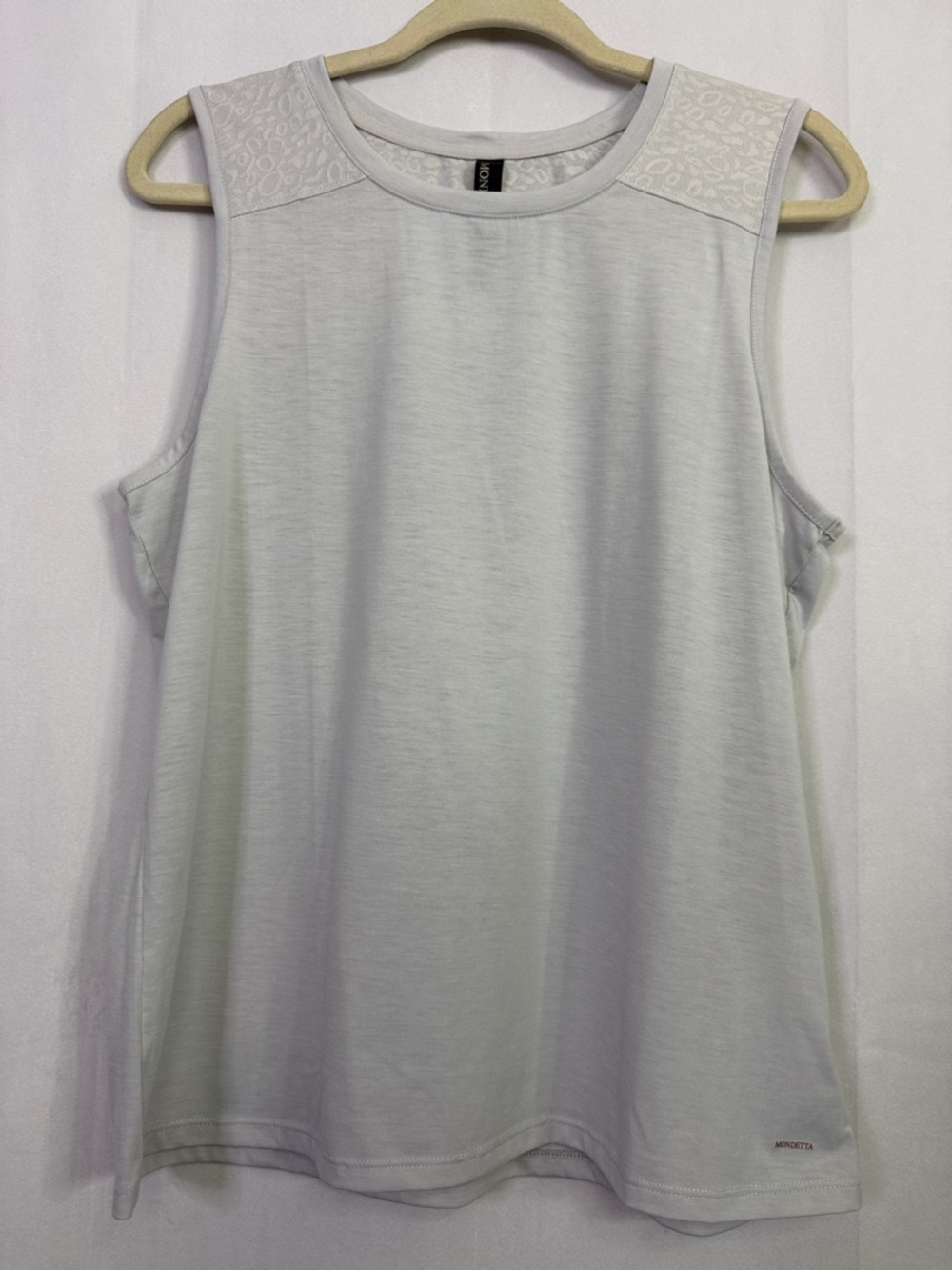 Active Tank Mesh Animal Print Mondetta Light Gray Sleeveless Women's Top